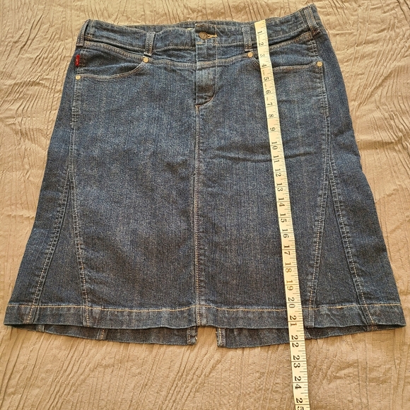 Levis Women Midi Denim Skirt Western Country 98% Cotton Size 12 - Picture 8 of 8